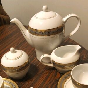 ❌SOLD❌  Porcelain  coffee or tea set white and gold